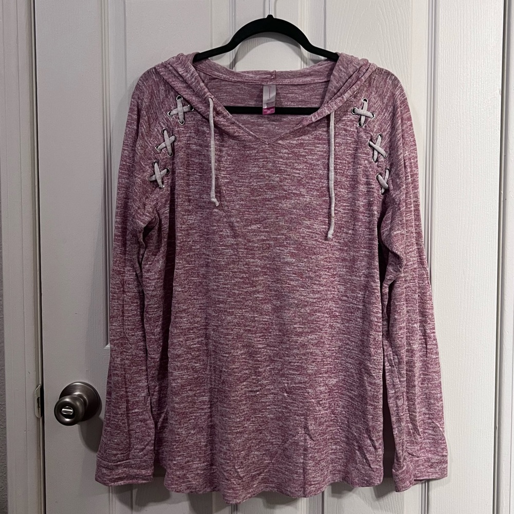 Plus Size Lightweight Heathered Hoodie